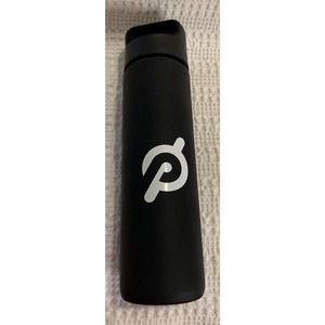 Peloton Water Bottle Black Glass Silicone Rubber Grip Logo Screw Top 20 oz